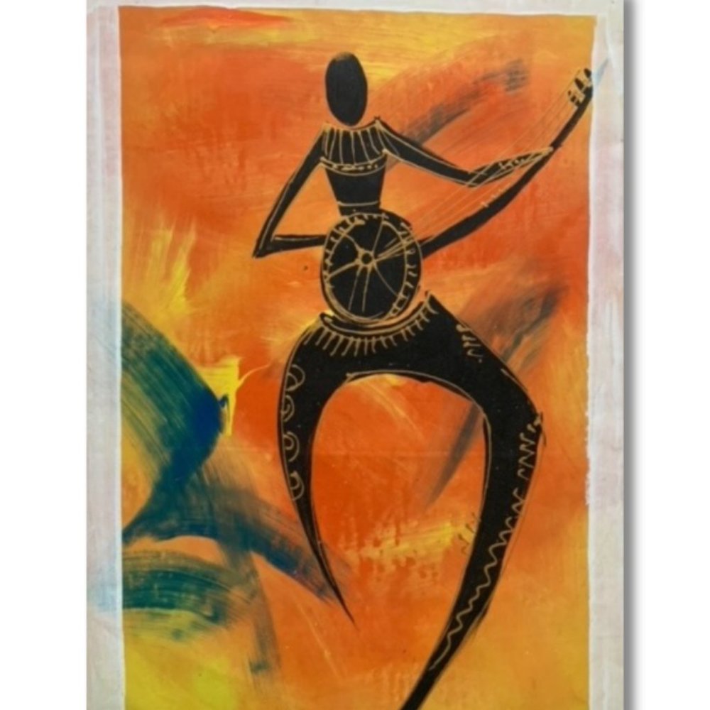African Art  Original One of a Kind Canvas Wall Art Colorful African Art African